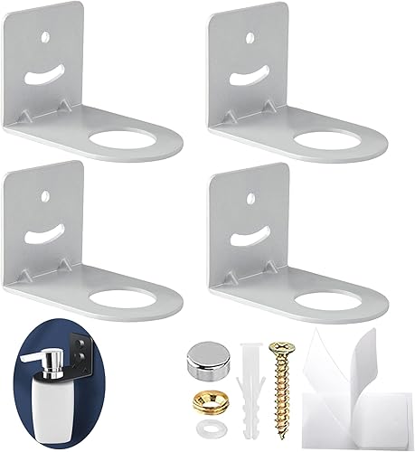 TRINENOX - Estante adhesivo para botellas de gel de ducha sin perforación, soporte para dispensador de botellas de jabón, soporte para dispensador