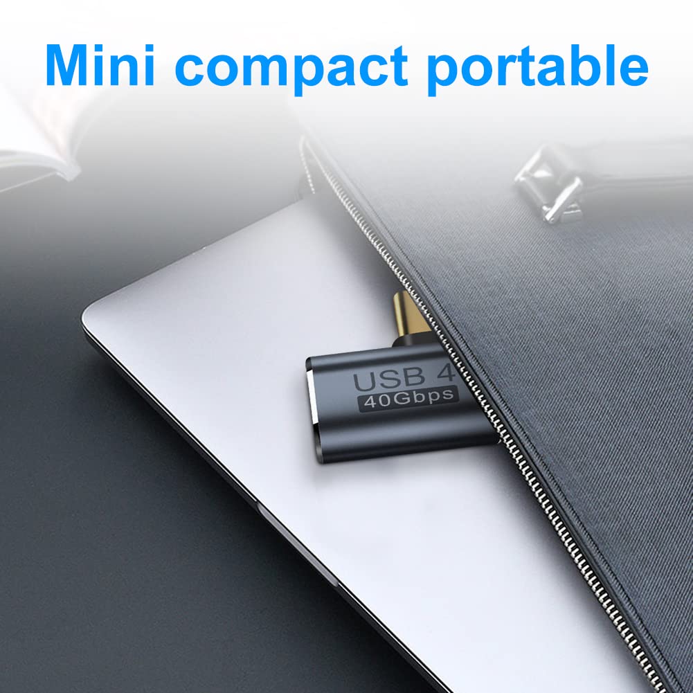 BORLTER CLAMP Adattatore USB C a USB C, adattatore USB C Maschio-Femmina 3.1 10Gbps 100W PD 90° 180° Angolo a U, Compatibile con Switch, Laptop, iPad e altro Ancora