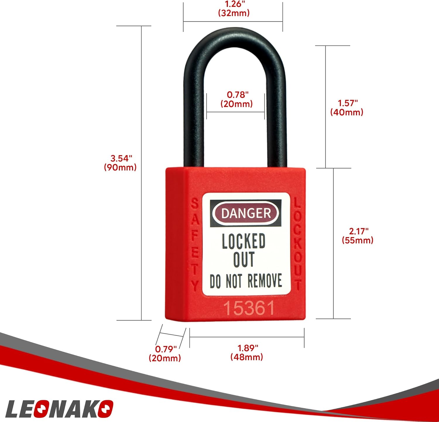 Lockout Tagout Set, 5 Red Safety Locks Keyed Different, Nylon Shackle, 2 Keys per Lock, OSHA Compliant, for Tag Out Station and Devices