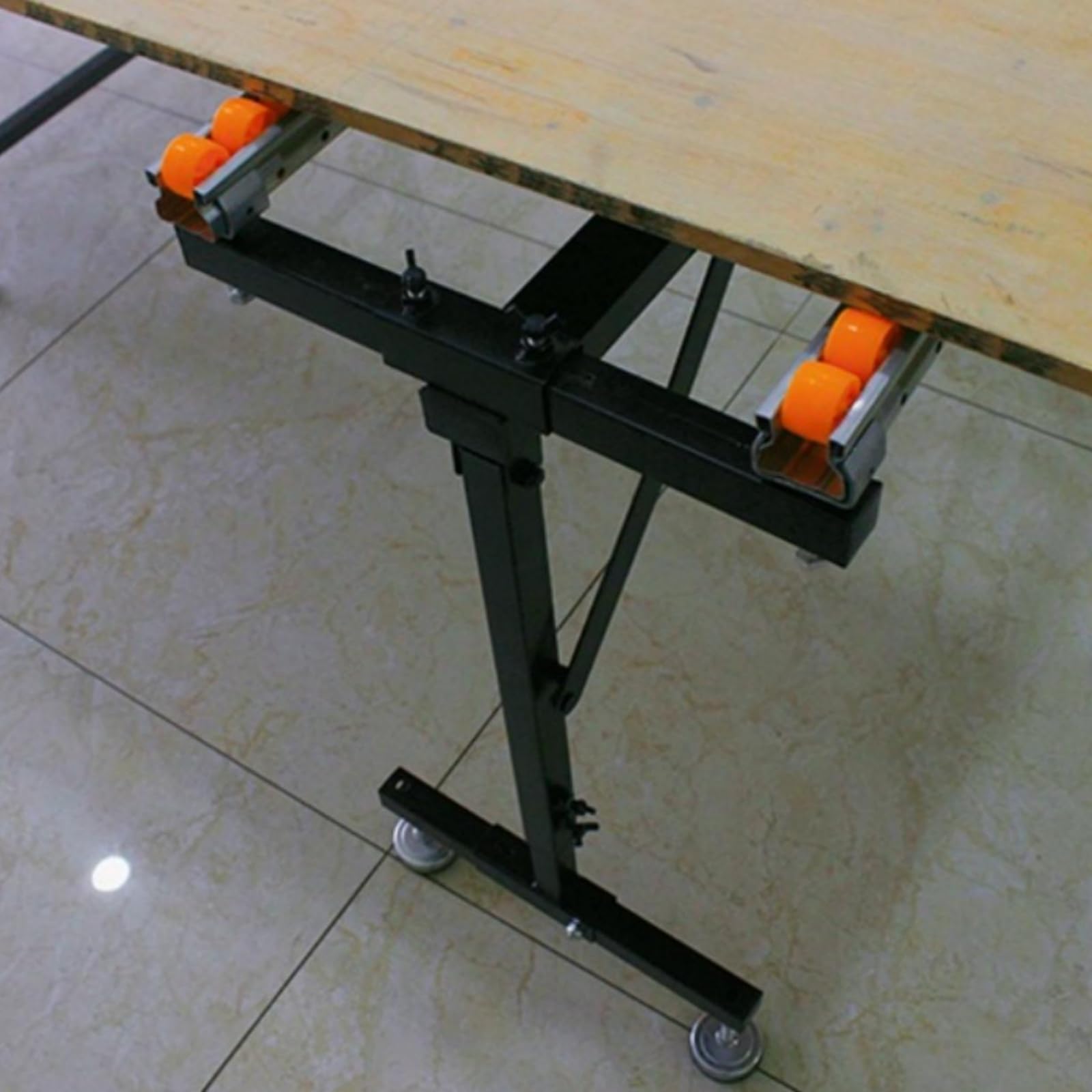 Support de Scie Pliable Stand d'Atelier Convoyage de Planches Support de Sortie Rouleaux de Surface Cadre Métallique , 1 Mètre , Support De Rail À Rouleaux Simple En Fer