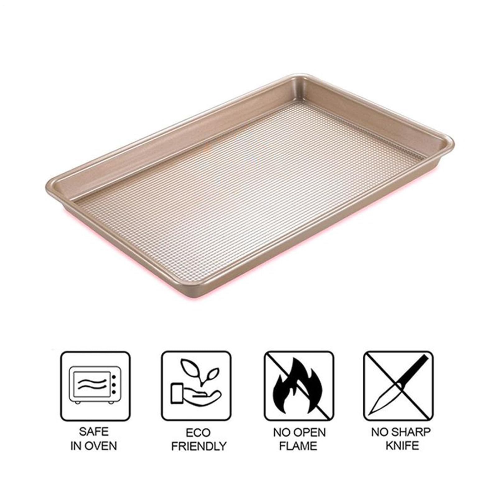 Lot de 3 moules à pâtisserie pour four - En acier inoxydable - Demi-quart - Feuilles de gel - Équipement de cuisine durable pour une utilisation quotidienne dans la cuisine, les réunions d'appartement