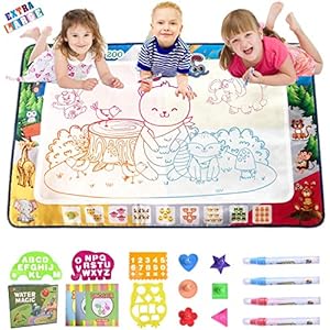 MOONTOY Aqua Doodle Tekening Mat Grote Zoo Water Coloring Schrijven Schilderen Doodle Board voor Kids Peuter, Mess-Free…