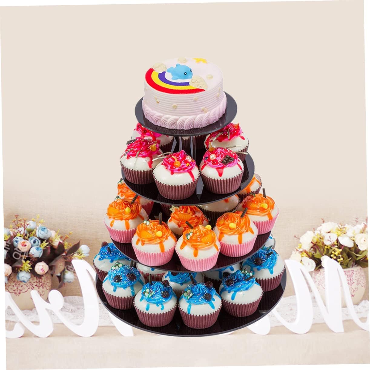 Acrylic Cake Display Stand Cupcake Holder Shelf Wedding Party Birthday Decor Round Cake Rack