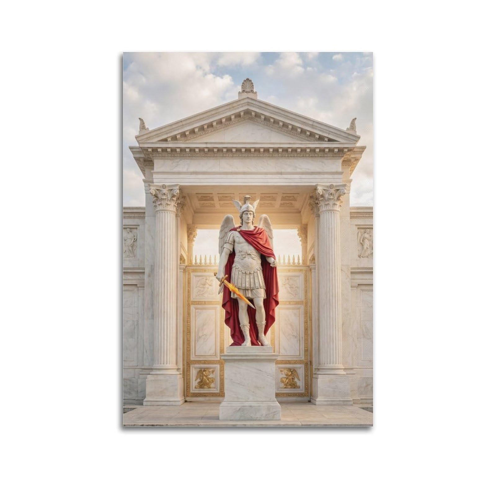 OKNGB Bible Christian Poster St. Michael The Archangel Guardian Decorative Painting Canvas Art Picture 24x36inch(60x90cm)