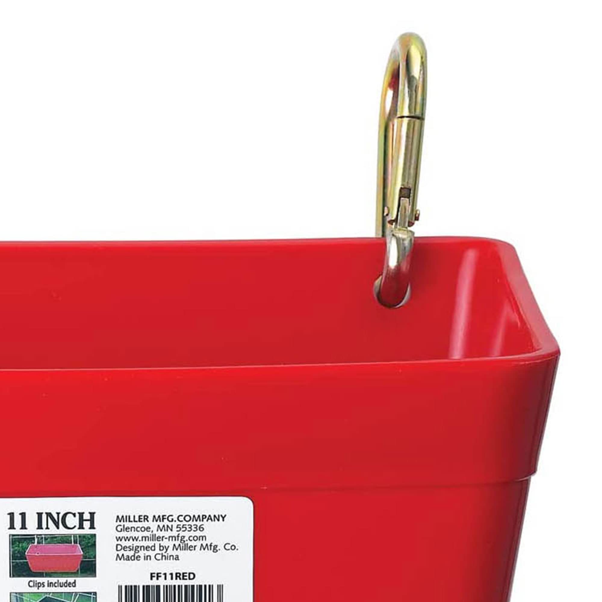Little Giant 4.5 Quart Feed Trough Bucket Fence Feeder (2 Pack) - Heavy Duty Plastic For Livestock, Chickens, Goats, Pets - View #2