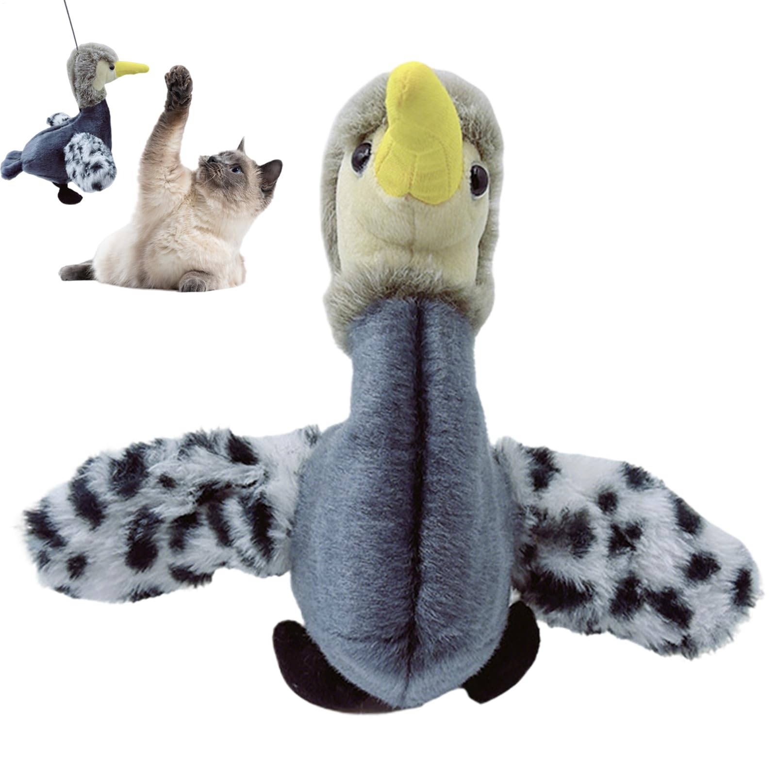 Ailes battantes actives au toucher : canard électrique en peluche pour chat d'intérieur