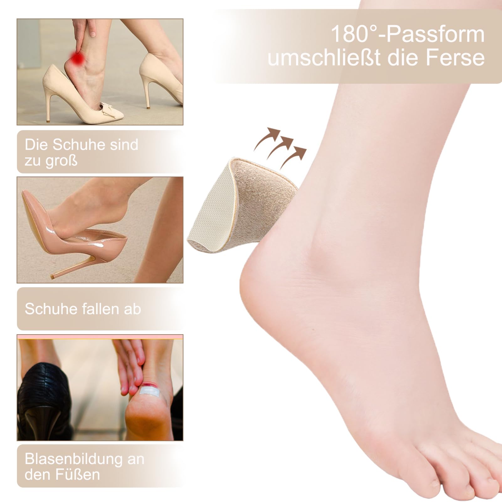 3 Pares de Taloneras para Demasiado Grandes, el Talón con Insertos de Esponja, Adecuado para Casuales, Zapatos Deportivos