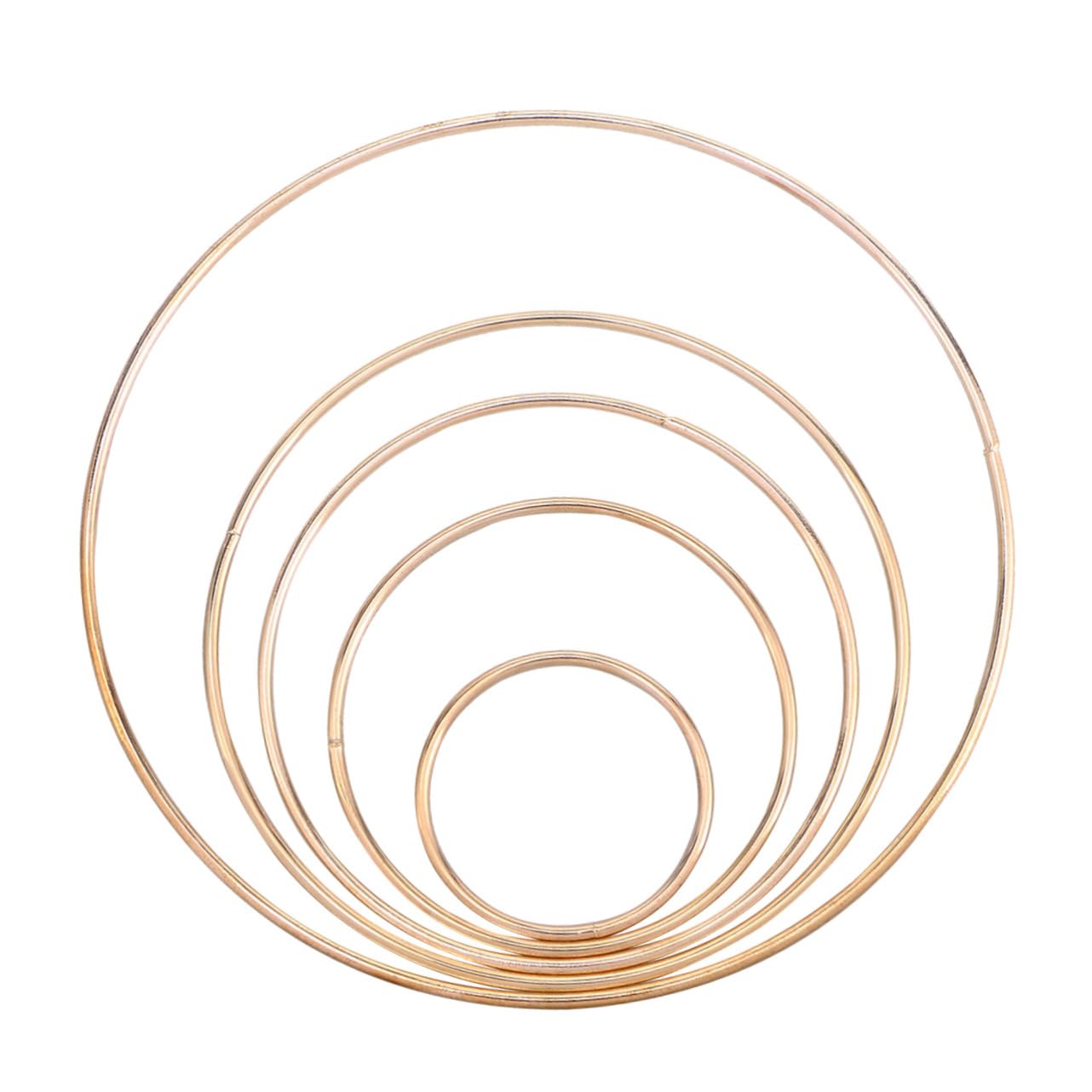 PRETYZOOM 5pcs Metal Dream Catcher Gold Macrame Craft Hoops for Accessories for Dream Catchers Plant Hangers Home Decor Projects