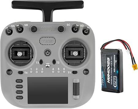 Radiomaster TX15 16ch 3.5inch IPS Touchscreen V5.0 Hall Gimbals Radio Controller ExpressLRS Built-in Gyro Microphone Gray Mode 2 with 6200Mah