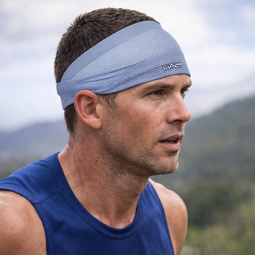 Halo Headband Air Series-Bandit - Banda para el Sudor de 4 Pulgadas de Ancho para Hombres y Mujeres, Mantiene el Cabello en su Lugar y el Sudor Fuera de tu Cara
