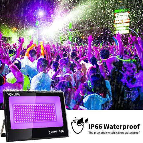 Yqnlifa 2 Pack 120W Led Black Lights, Blacklight Flood Light For Halloween Decorations, Ip66 Waterproof Black Lights For Black Light Party, Stage Lighting, Body Paint, Fluorescent Poster #TOP2