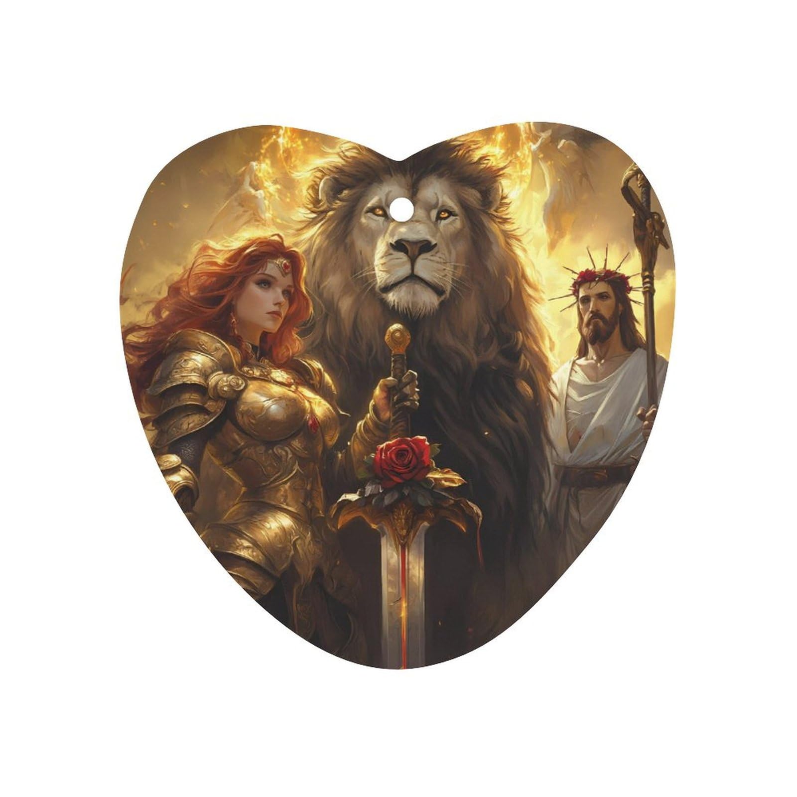 Lion And God Woman Warriores of God Car Air Freshener Hanging Aromatherapy Tablets for Car Accessories Love form