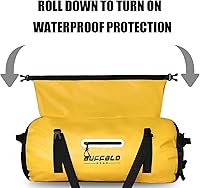 Vista 5 de Buffalo Gear Bolsa de lona impermeable 40L 60L 80L Roll-top Dry Bag Heavy Duty Impermeable Duffel Bolsa de viaje para kayak, rafting, barco, pesca