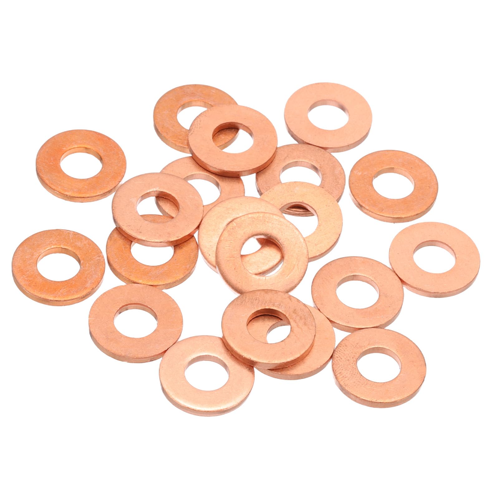 MECCANIXITY 20Pcs M8 Flat Copper Washers, 8x18x2mm Copper Upgraded Flat Gasket Metric Sealing Crush Ring Washers for Hydraulic Fittings Screw Bolt Nut