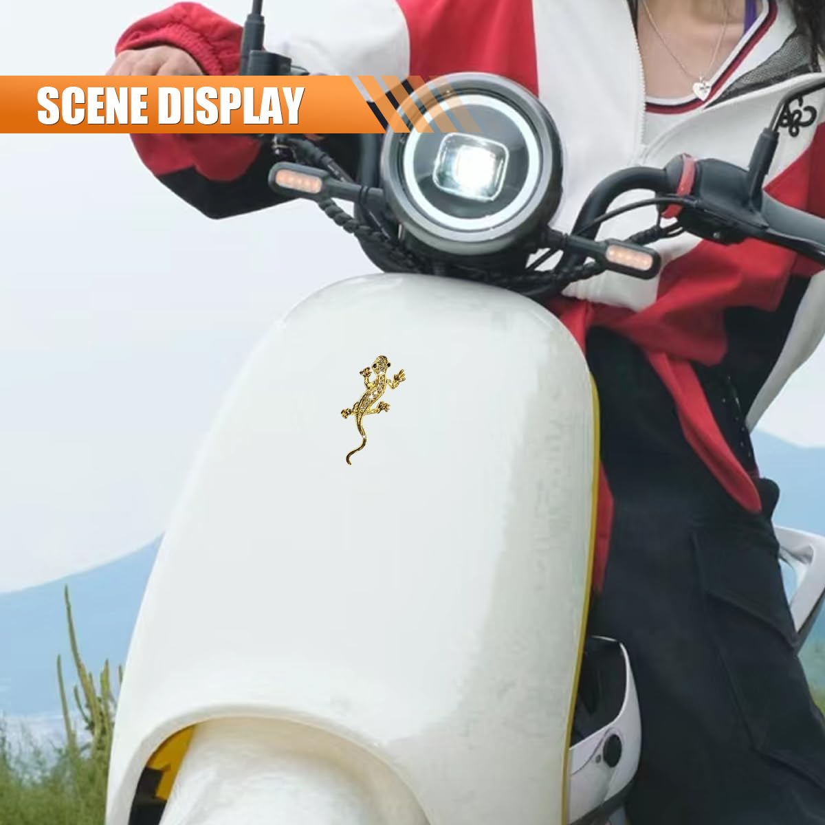 Bling Gecko Emblem Car Sticker 3D Metal Car Door Badge Crystal Rhinestone Auto Window Bumper Decal Universal Vehicle — view 5