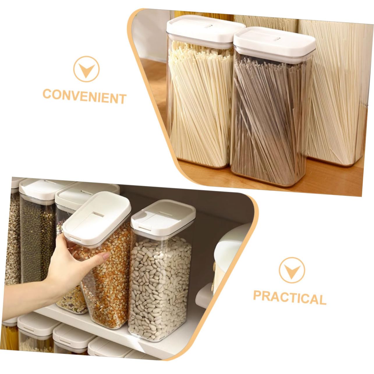 MAGICLULU 4piezas Contenedor De Espaguetis Hermético Organizador De Alimentos Para Despensa Recipiente Reutilizable Para Pasta y Noodles Almacenamiento De Cocina