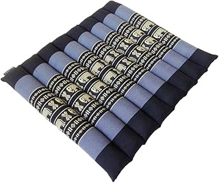 Collumino tajski kapok zwijana poduszka do jogi do domu ~ plaża ~ kemping ~ joga ~ medytacja ~ uważność ~ masaż ~ relaks (jasnoniebieski, granatowy)