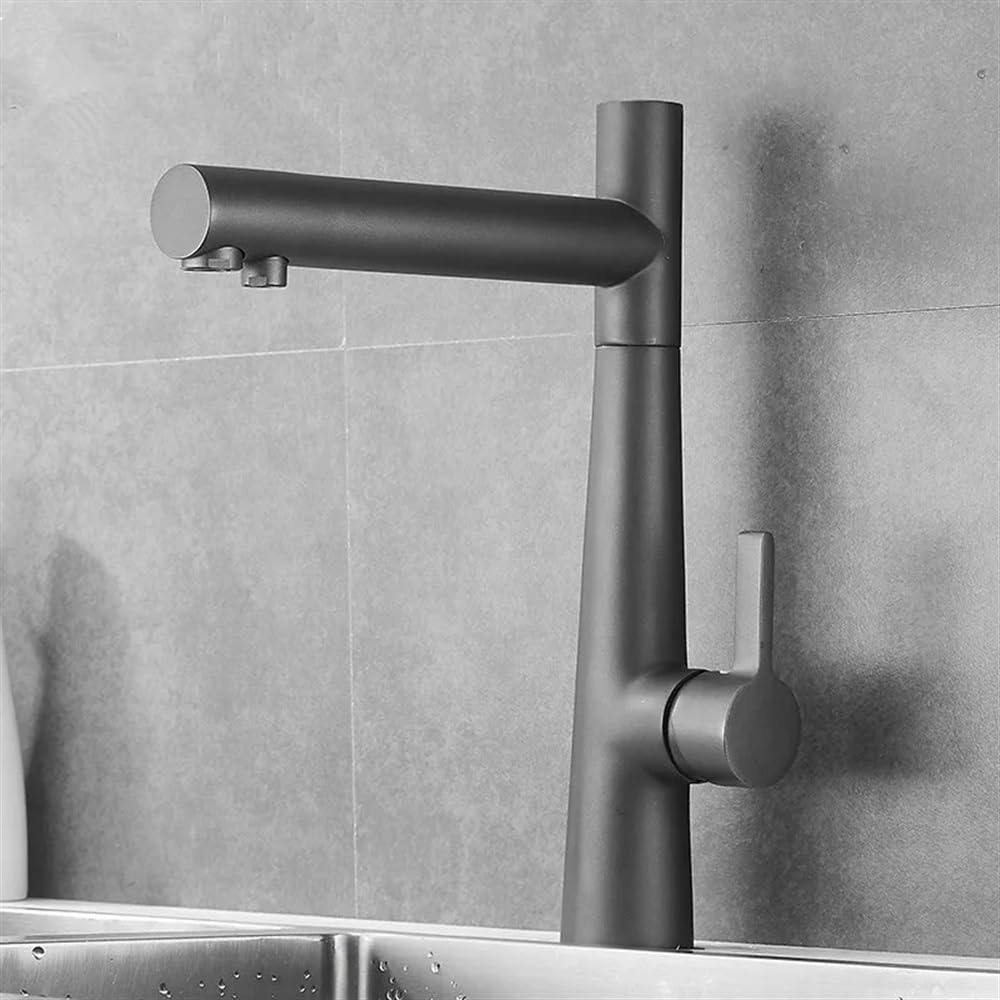 Robinet de cuisine élégant et fonctionnel noir avec purificateur