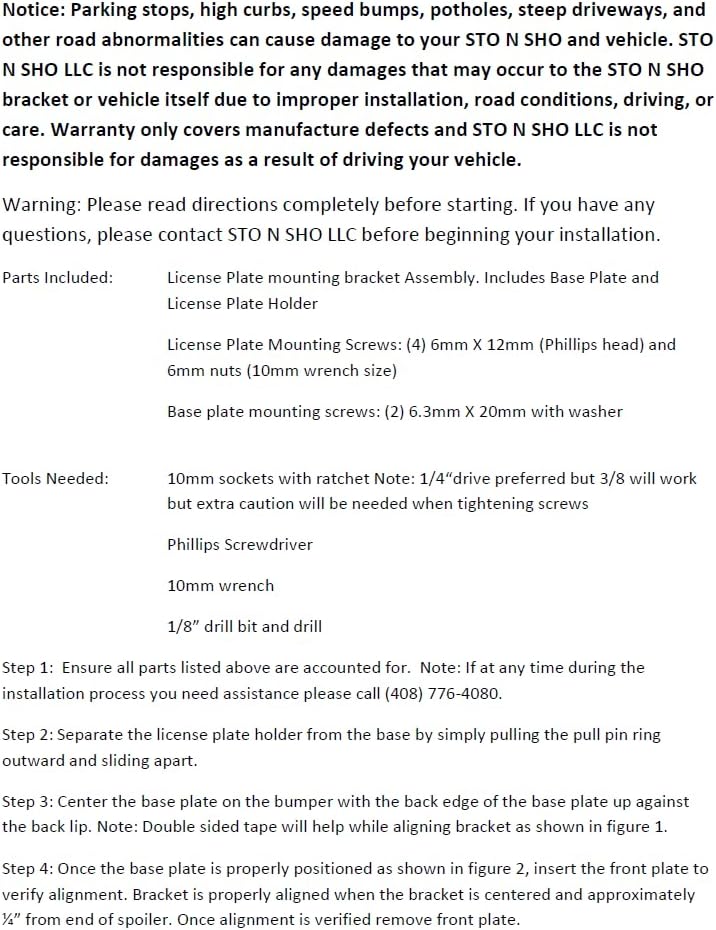 STO N SHO Front License Plate Bracket Compatible with 2024-2025 Porsche Cayenne/Cayenne S WITH adaptive cruise control (Without SportDesign Package)