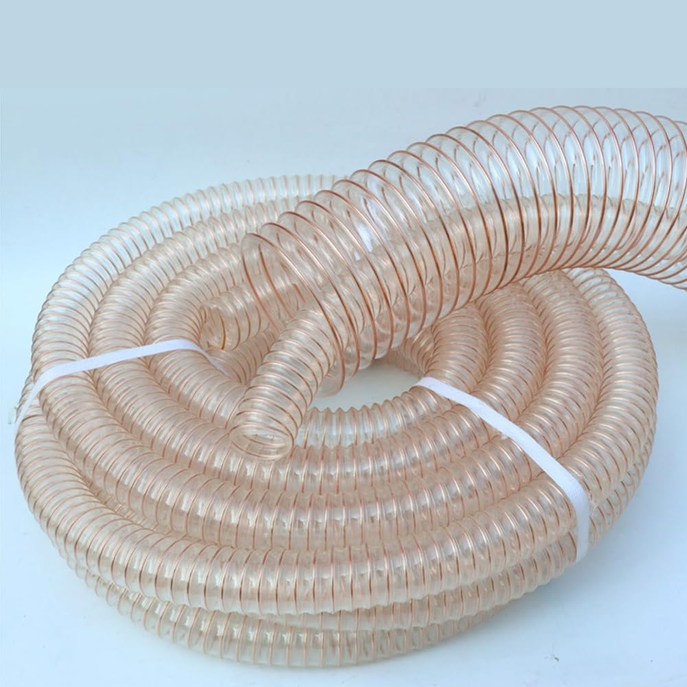 Manguera de vacío flexible de PU, reforzada con alambre de cobre, resistente al desgaste y a las torceduras, manguera de extracción de polvo antiestática for separador de polvo(2m*D-100MM/4")