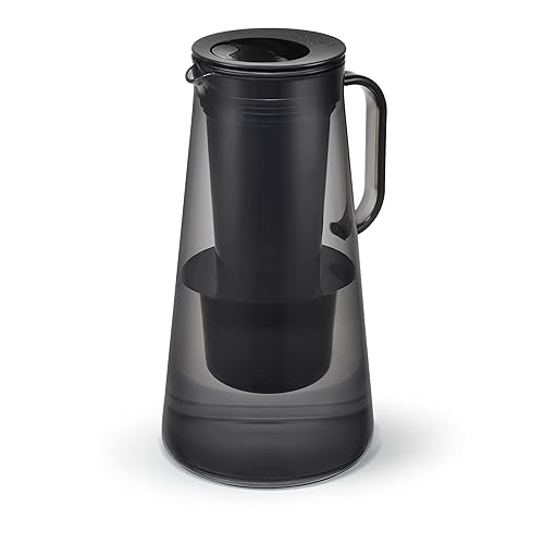 LifeStraw Hogar jarra de filtro de agua, 7 tazas, obsidiana, sin BPA, diseñada para la protección diaria contra bacterias, parásitos,