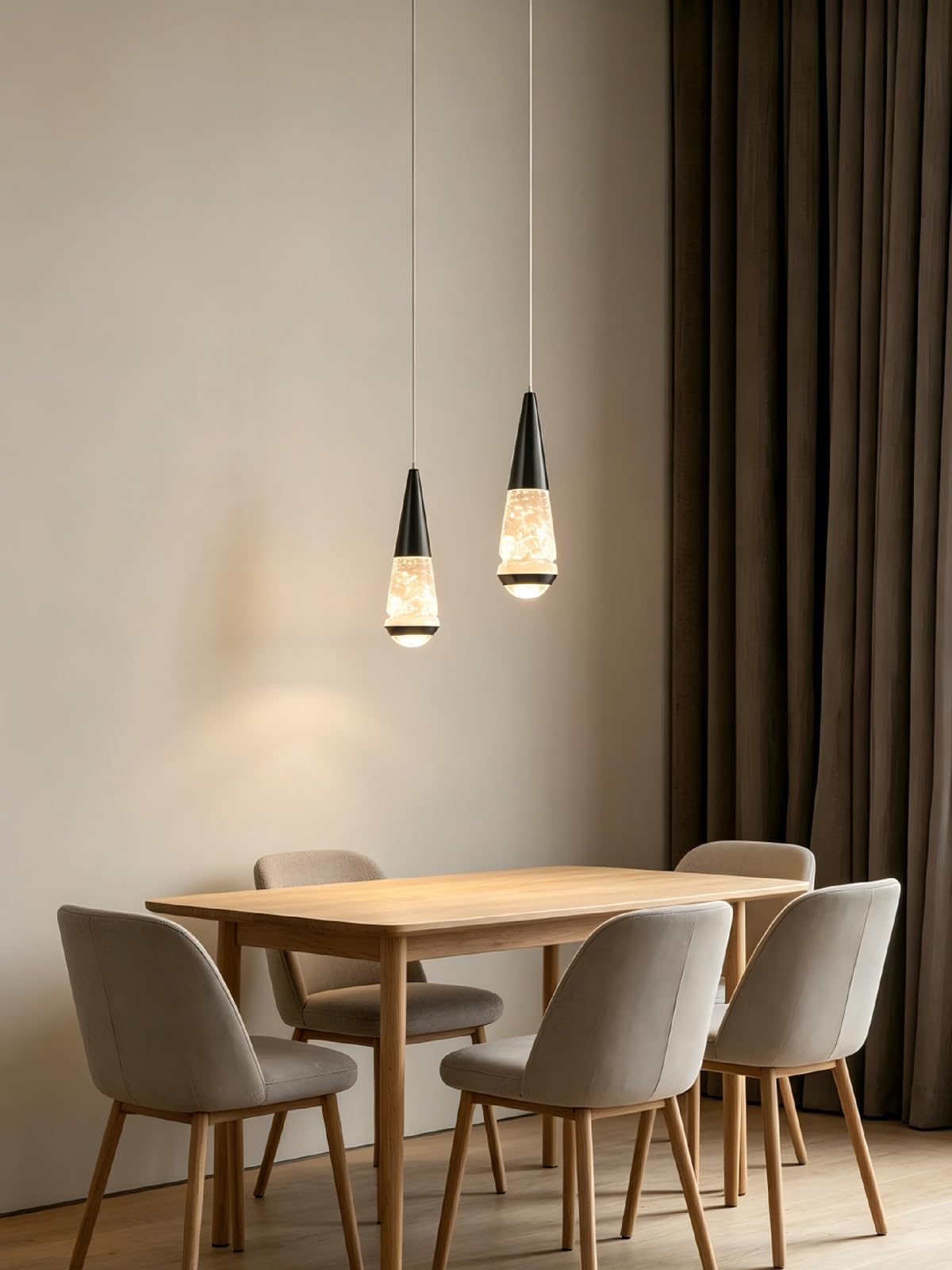 Nowoczesna złota lampa wisząca LED do kuchni, ściemnialna