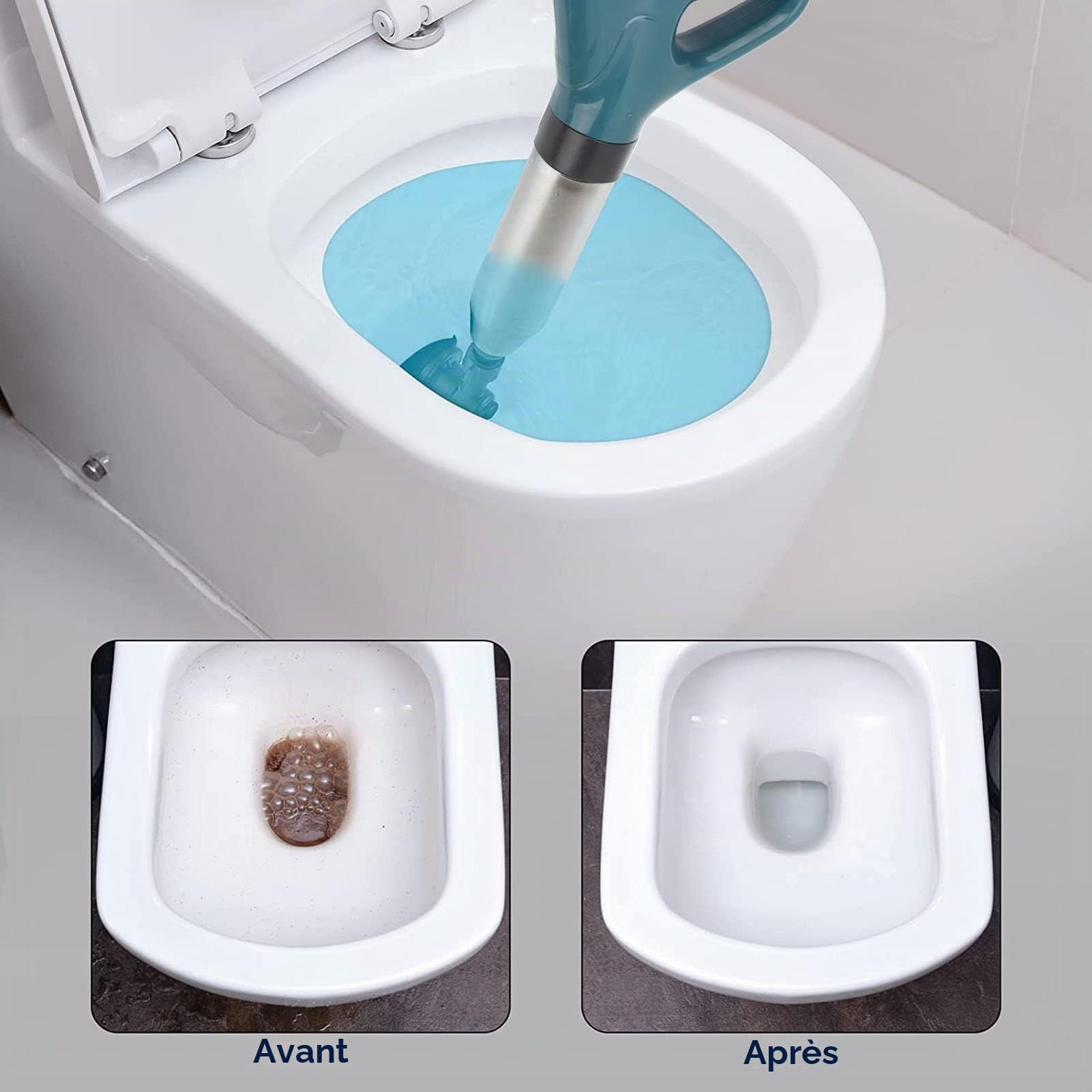 Drain Blaster Air Piston Haute Pression Puissant Drain Blaster Tuyau Déboucheur Bloqué Drain Dissolvant Pour Toilette Et Cuisine