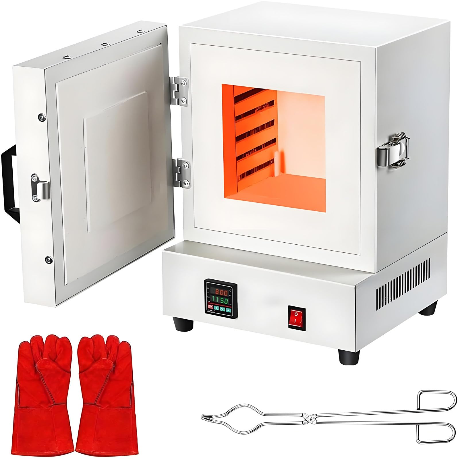 DUMIPME Metal Melting Furnace 1150℃, 2000W Enclosed Muffle Kiln for Sintering, Casting, Annealing, Jewelry Making, Lab Use, High Temperature Resistance