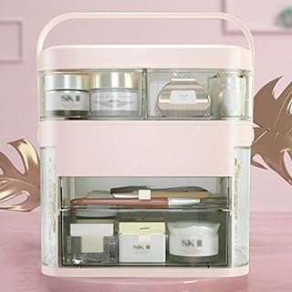 Organizador de maquillaje con espejo, estuche...