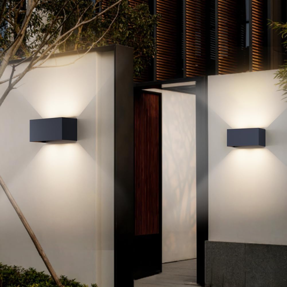 Klighten lampade da parete 24W Esterno/Interno Moderno, lampada da esterno Bianco Caldo 4000K Applique da Parete, IP65 Impermeabile, Angolo del Fascio Regolabile Applique(Antracite)