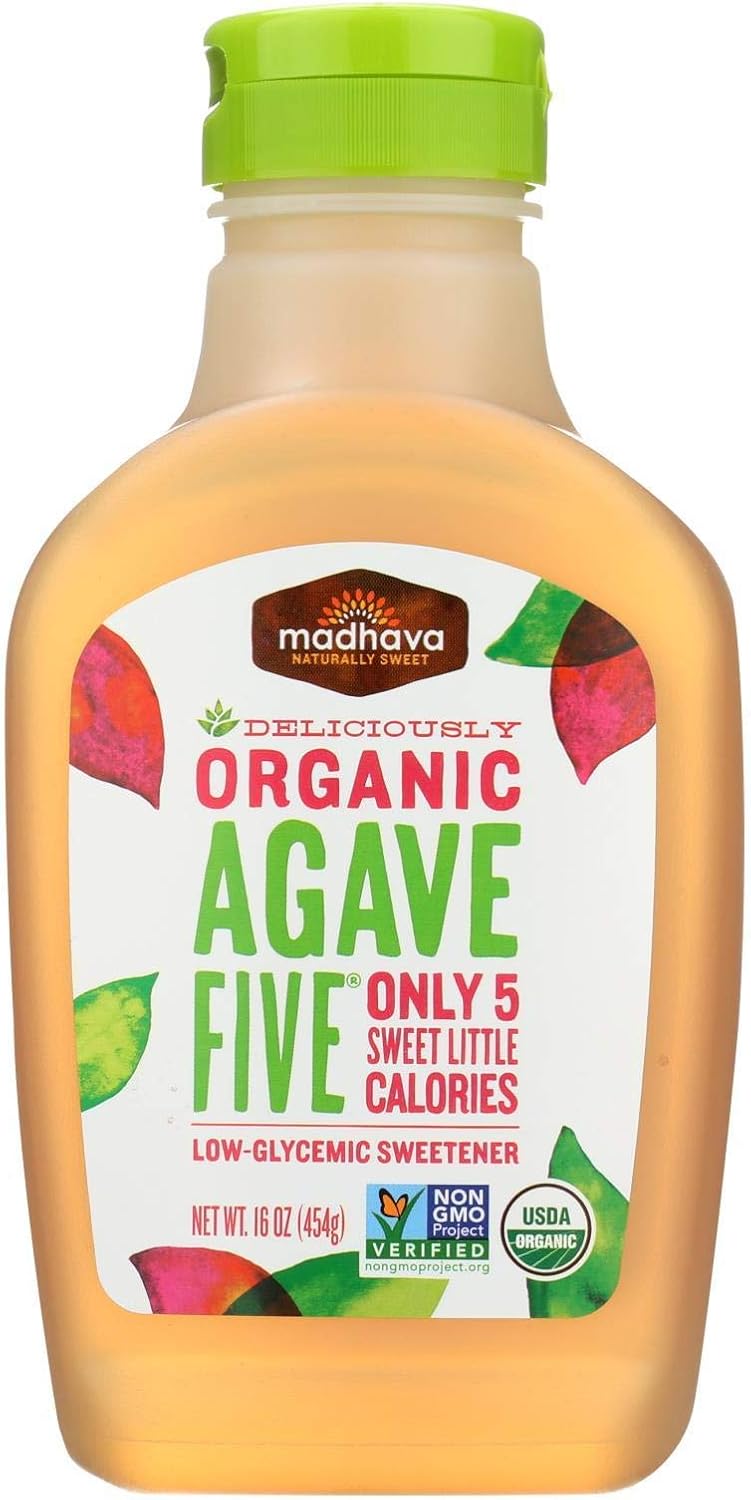 MADHAVA HONEY AGAVE FIVE ORG, 16 OZ (6-Pack)