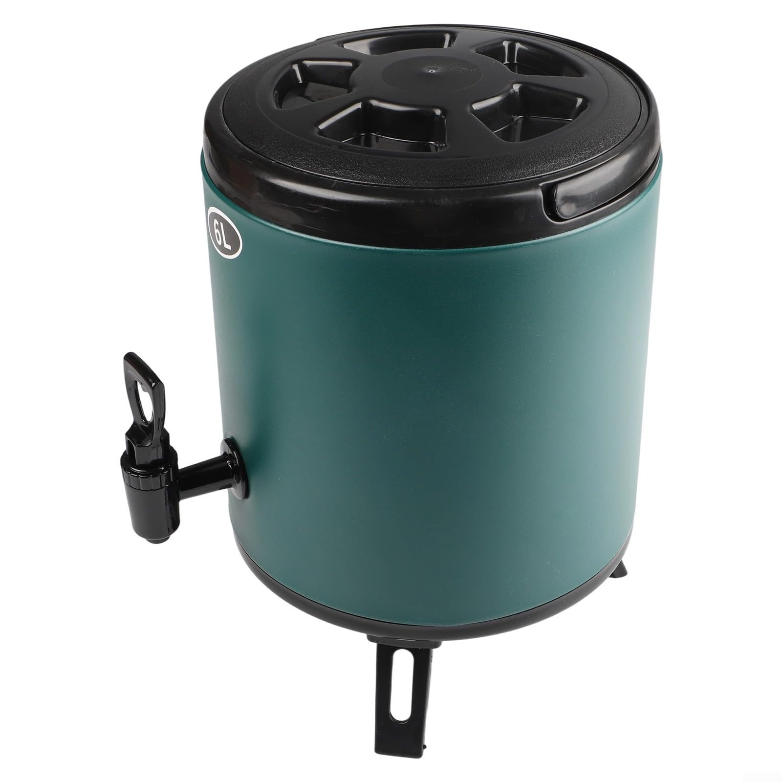Eawfgtuw Récipient isotherme à double paroi avec robinet facile à verser - Distributeur de boissons froides et chaudes - Serveur de grande capacité pour activités de plein air et camping (6 L, vert)