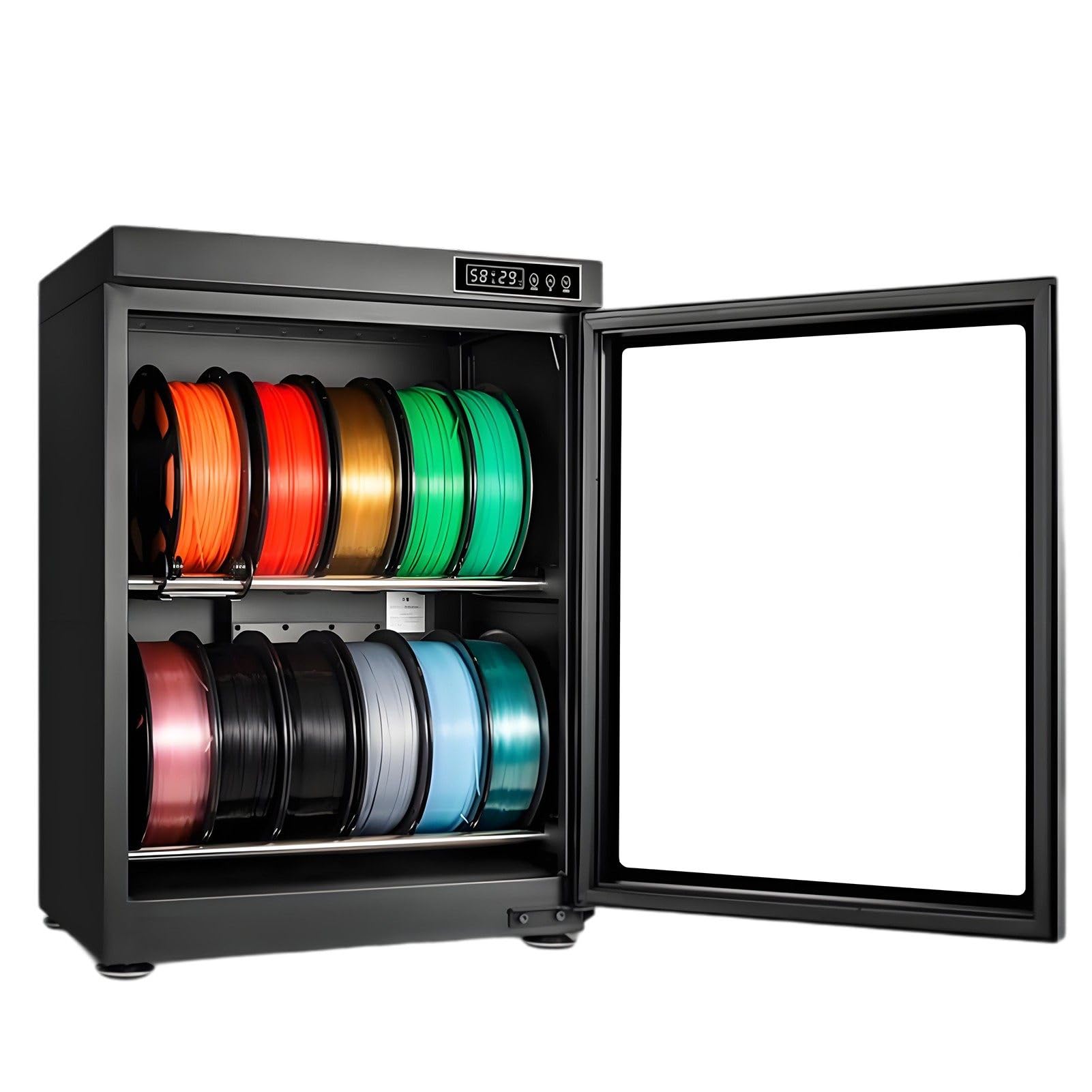 ExoticaBlend 3D Filament Dryer Box,3D Printer Filament Storage Box Dehydrator,with Humidity Control (RH15% - RH60%), Noiseless & Stackable Design for PLA/ABS/PETG 70L
