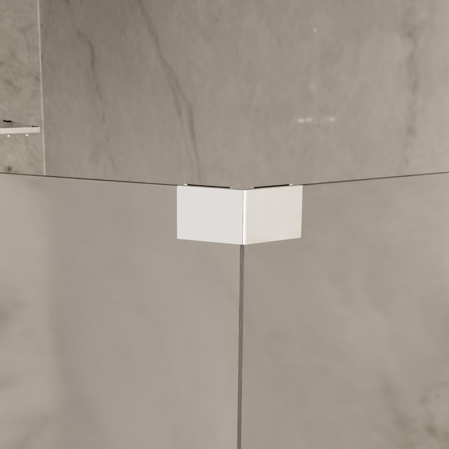 Brixwell SGTG135CH Polished Chrome Square 135 Degree Glass-to-Glass Clamp