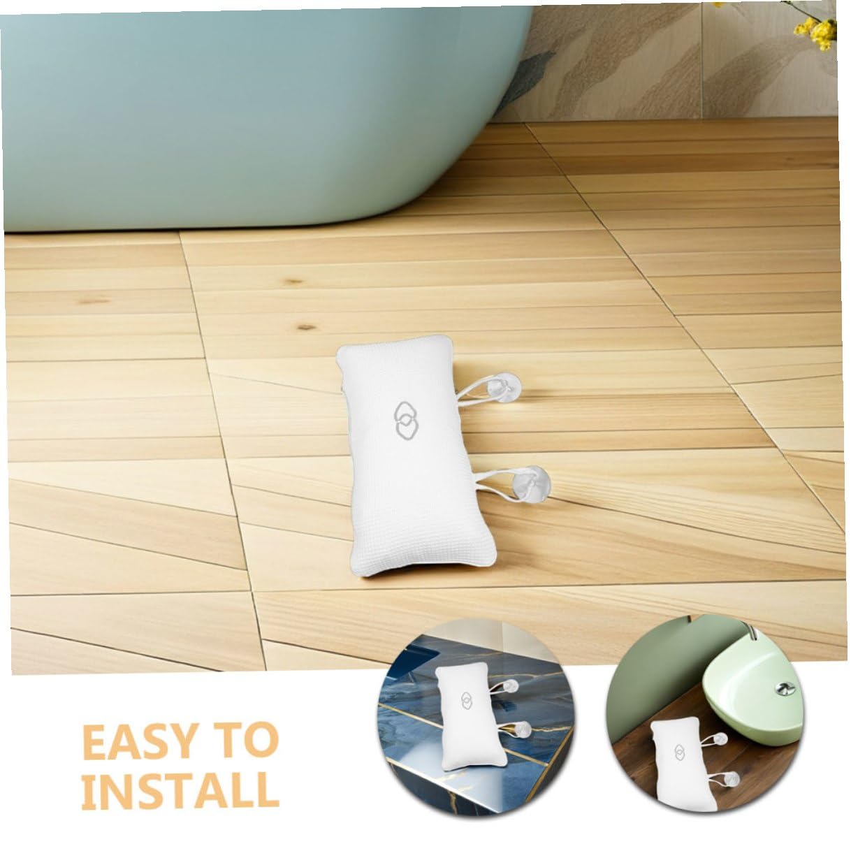 Yardwe 3 pezzi Cuscino da Bagno per Vasca Poggiatesta Ergonomico Antiscivolo con Ventose Supporto Collo Curvo in Tessuto Rapido Asciugatura per Casa Spa e Hotel