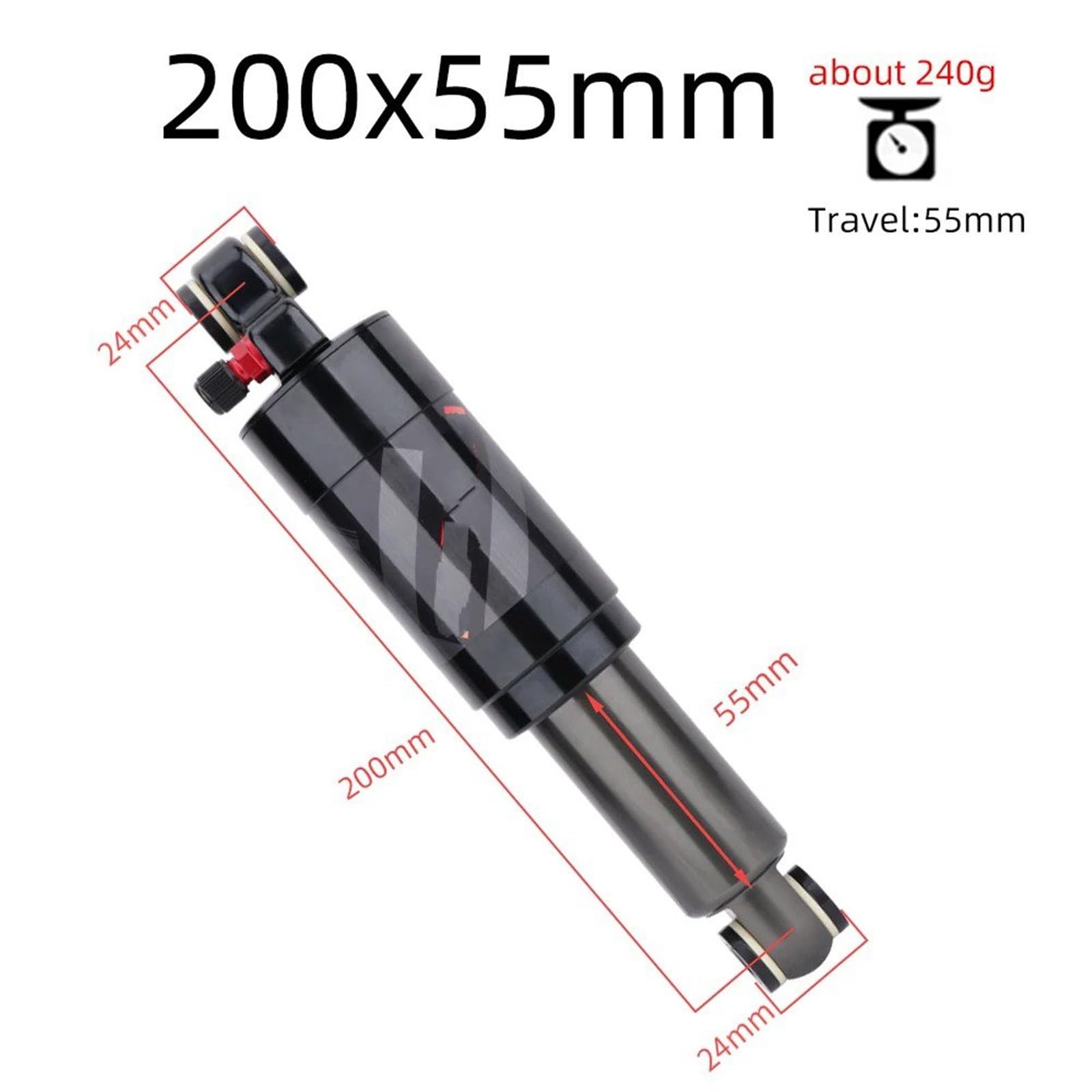 Amortiguador Eje Delantero Amortiguador Trasero Aleación para Bicicleta Montaña Plegable 125 Mm 150 Mm 165 Mm 190 Mm 200 Mm. Amortiguador Eje Trasero(150mm)