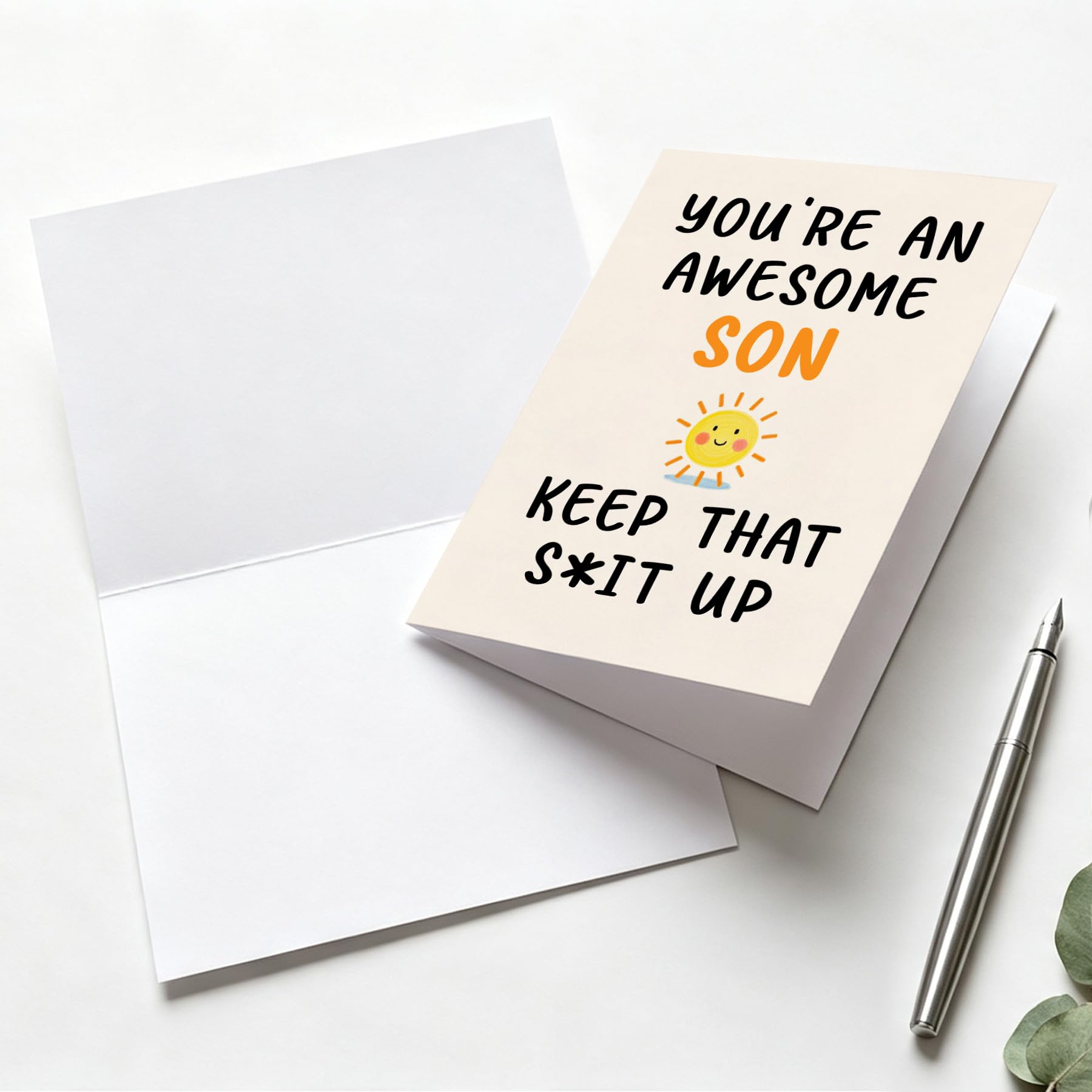 PTRUKD Śmieszne kartki urodzinowe dla syna, karty podarunkowe dla synów od mamy i taty, You Are A Great Son, (Keep It Up) Bring The Envelope