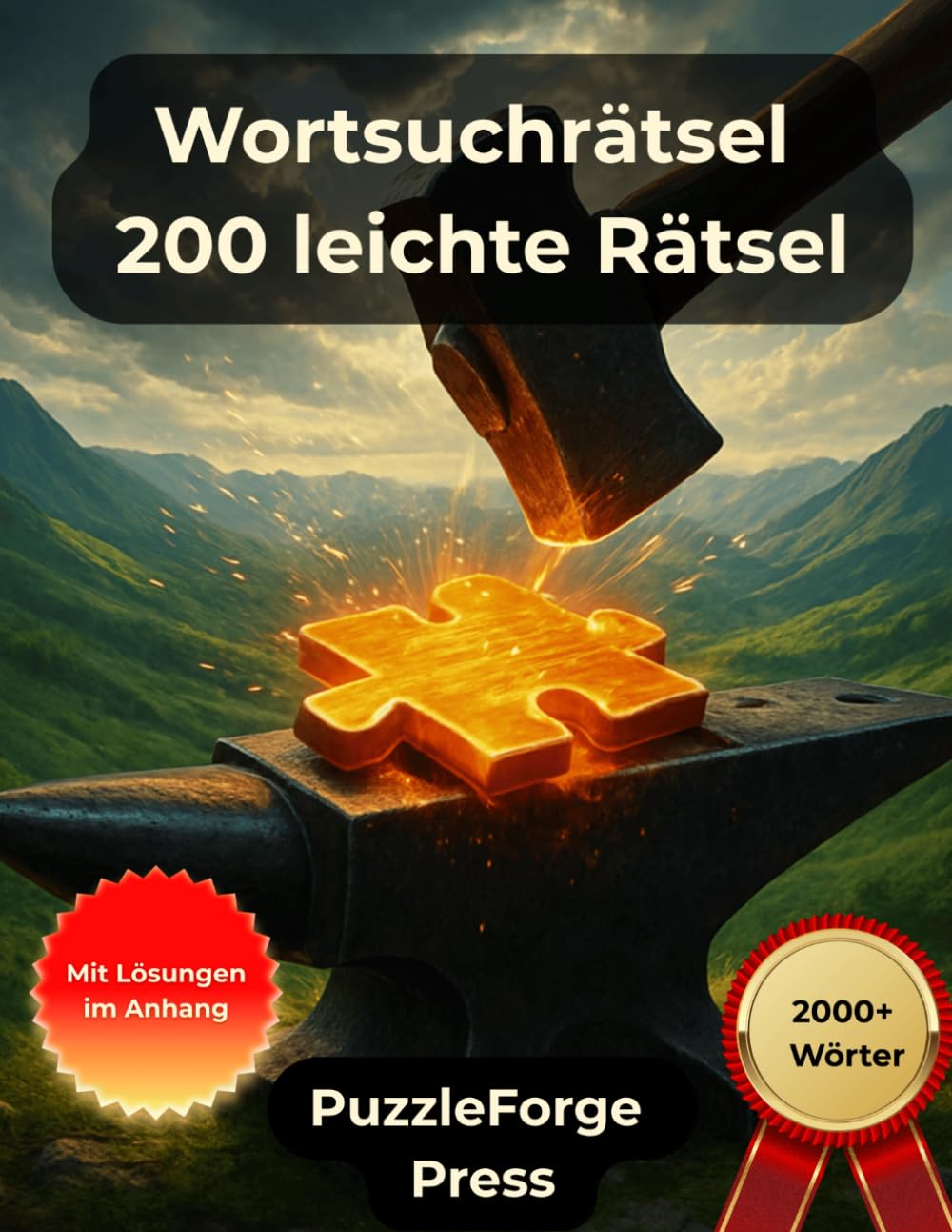 Wortsuchrätsel - 200 leichte Rätsel: Großdruck für Erwachsene und Senioren | Über 2000 Wörter | 2 Rätsel pro Seite | Mit Lösungen im Buch | ... & entspannte Rätsel zum Gehirntraining)