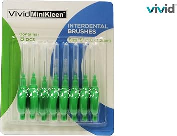 Mini Dental Interdental Brush - Green 1.0-1.2mm - Pack of 48, Recommended by Dentist for Best oral Health, Prevent Bad Breath and Periodontal Disease, by Vivid
