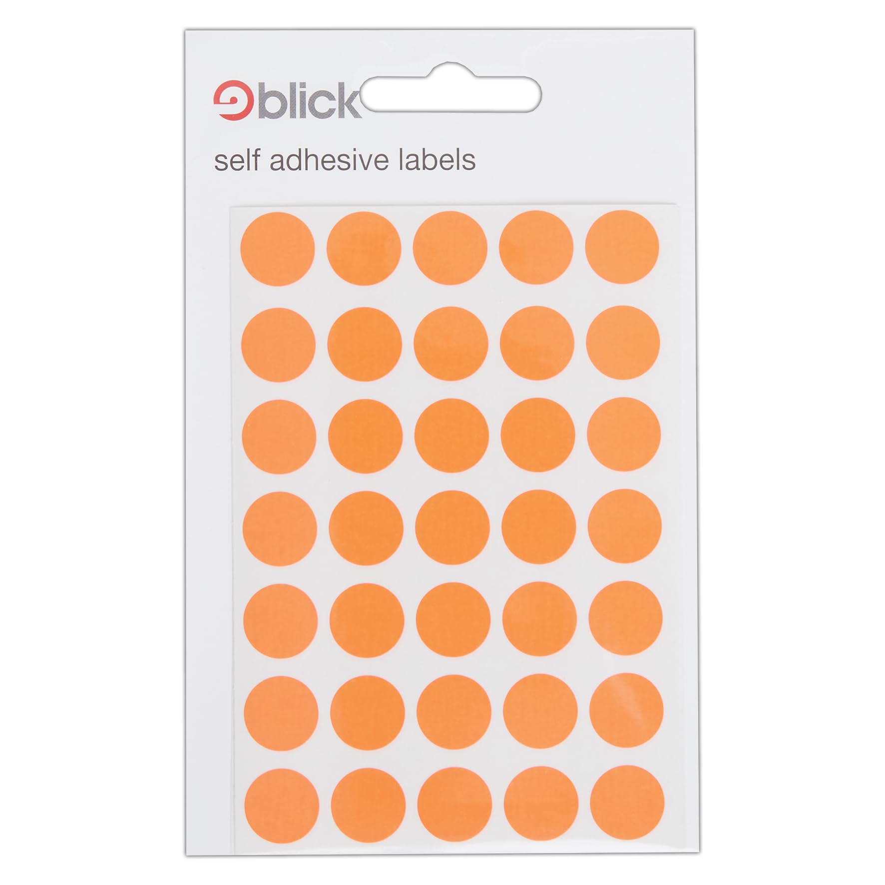 Blick Labels Self Adhesive Stickers 13mm Fluorescent Red Coloured Dot Circles