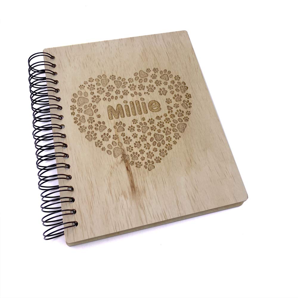 Ukgiftstoreonline Red Mahogany Personalised Large Engraved Wooden Named Dog Or Cat Photo Album Gift