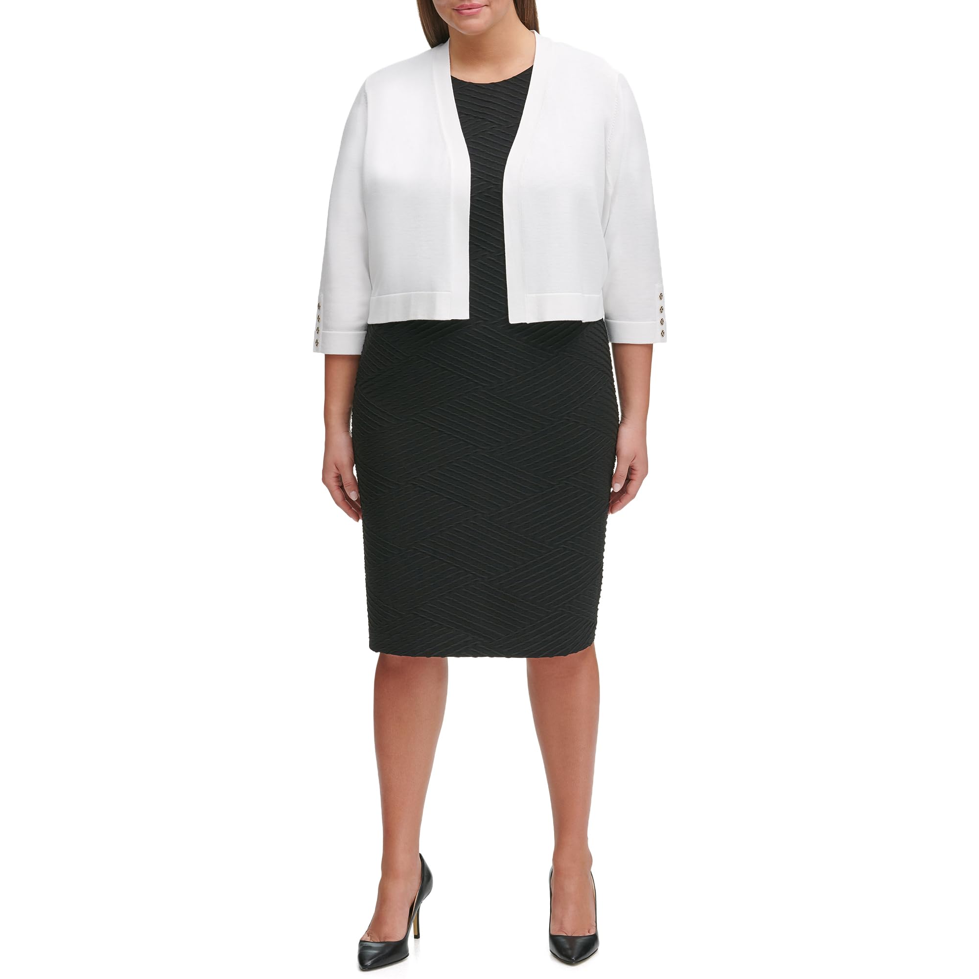 Tommy Hilfiger Womens Button Sleeve Shrug