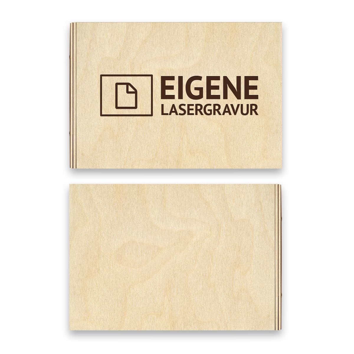 Personalisiertes Hochzeit Geburtstag Gästebuch echtes Holz DIN A4 Hochzeitsbuch mit Lasergravur - Eigene Gravurdatei hochladen - mit 72 Blatt / 144 Seiten Naturpapier Weiß