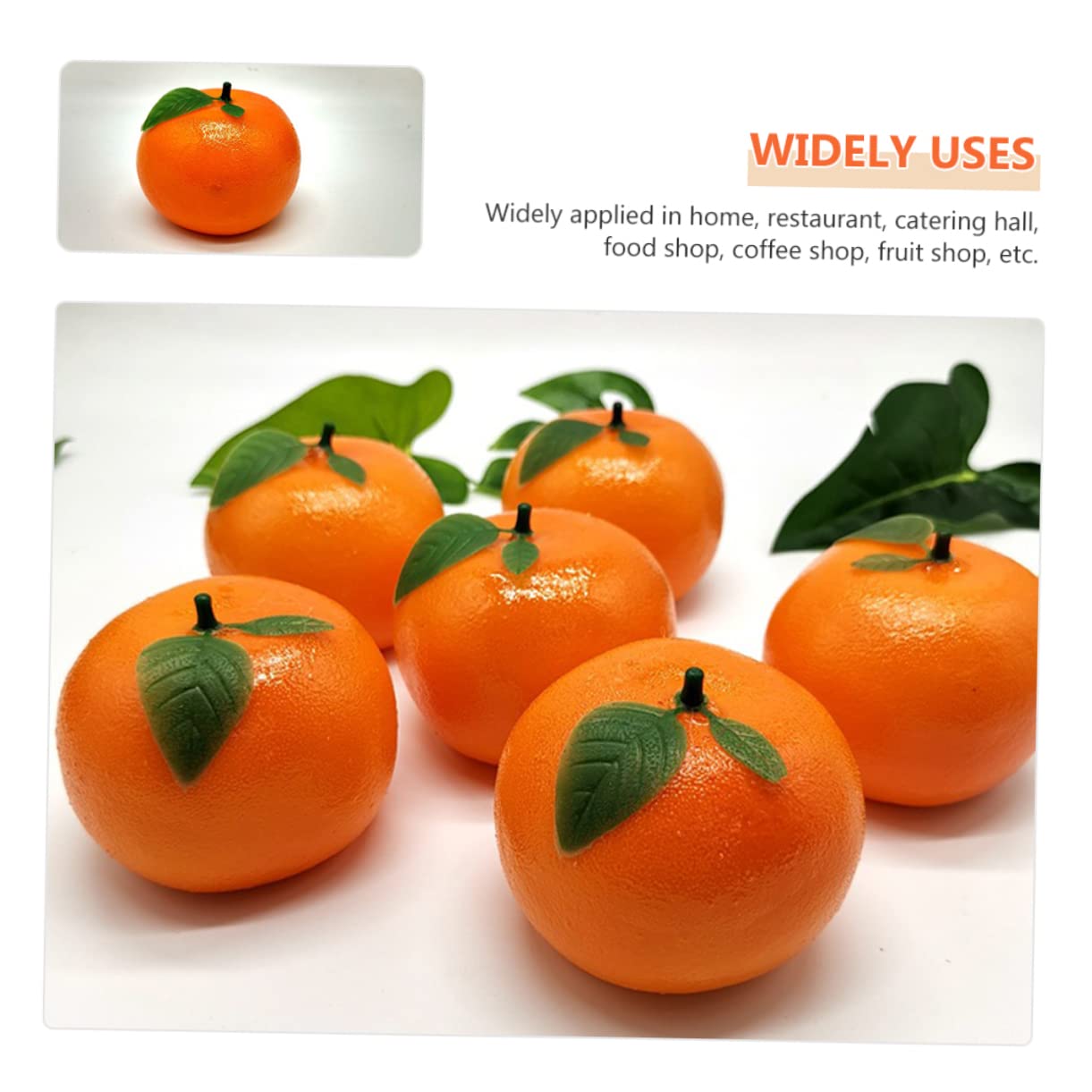 Cabilock 3 Sätze Künstliche Orange Süsse Orangen Gefälschte Orangen Künstliche Früchte Schaufensterdekoration Künstliches Orangenmodell Gefälschte Obst-Foto-Requisiten Schaum 6 Stück * 3