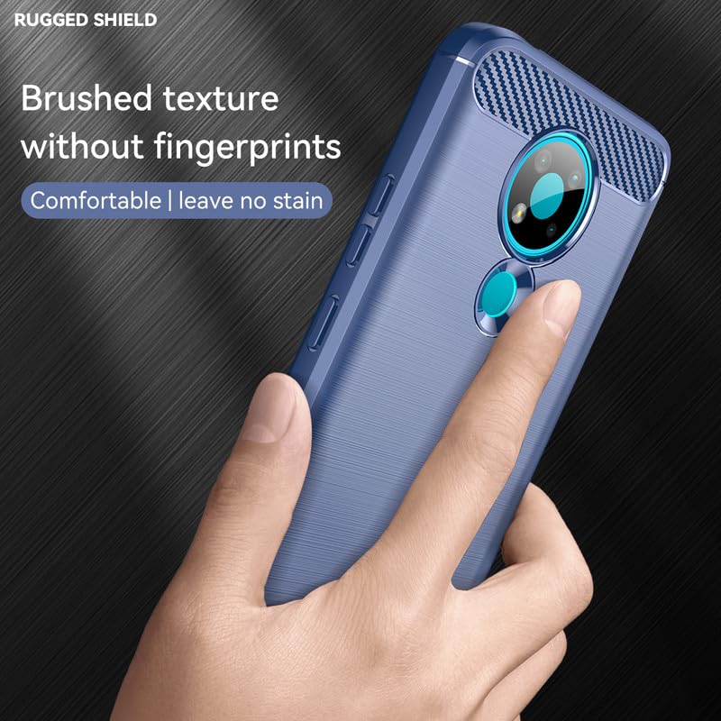 Image of Hybrid Carbon Fiber Back Case for Nokia 3.4 (Blue)