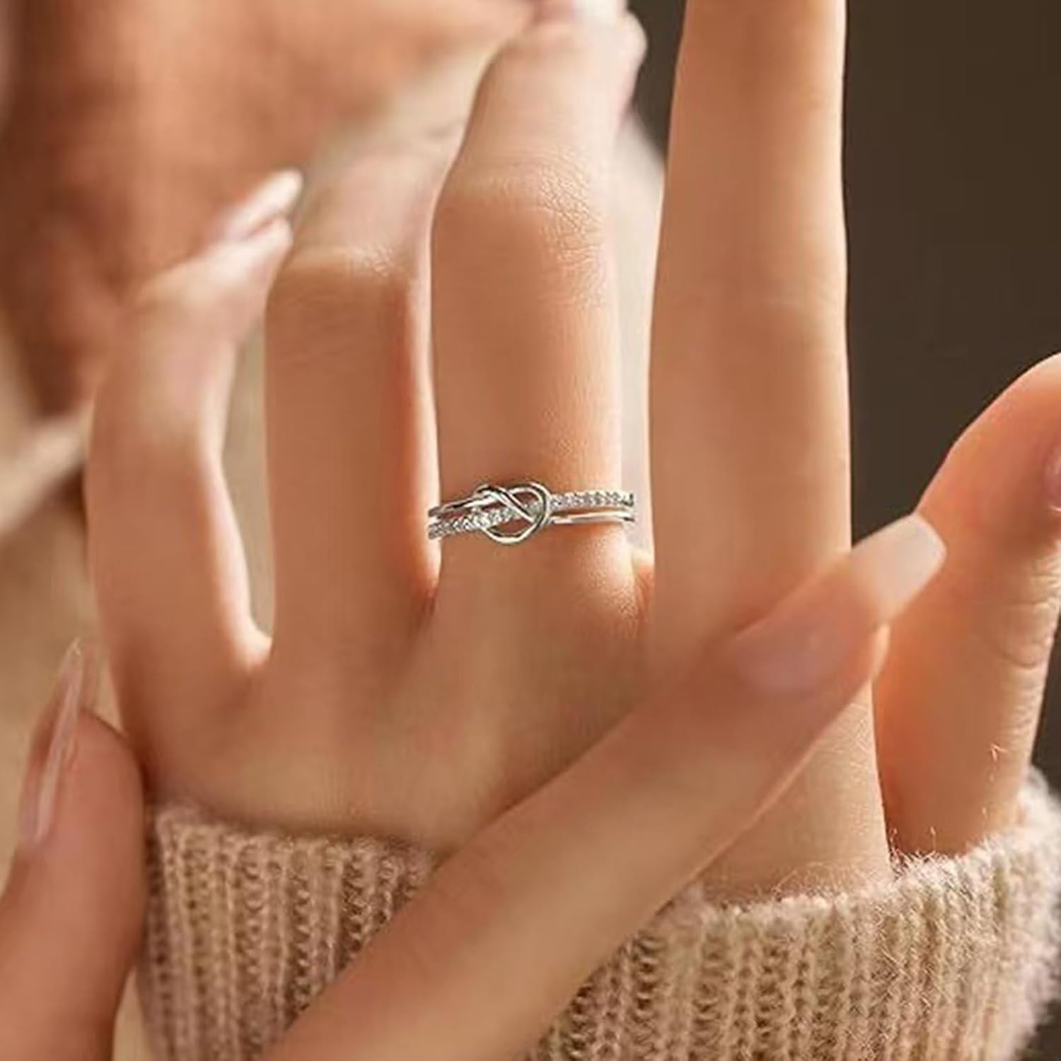 Harry and Henry To My Daughter Rings from Mom Gold Stackable Knot Ring Mother Daughter Rings Trendy Jewelry Gifts for Daughters Christmas Birthday Meaningful Gift for Her - Image 3