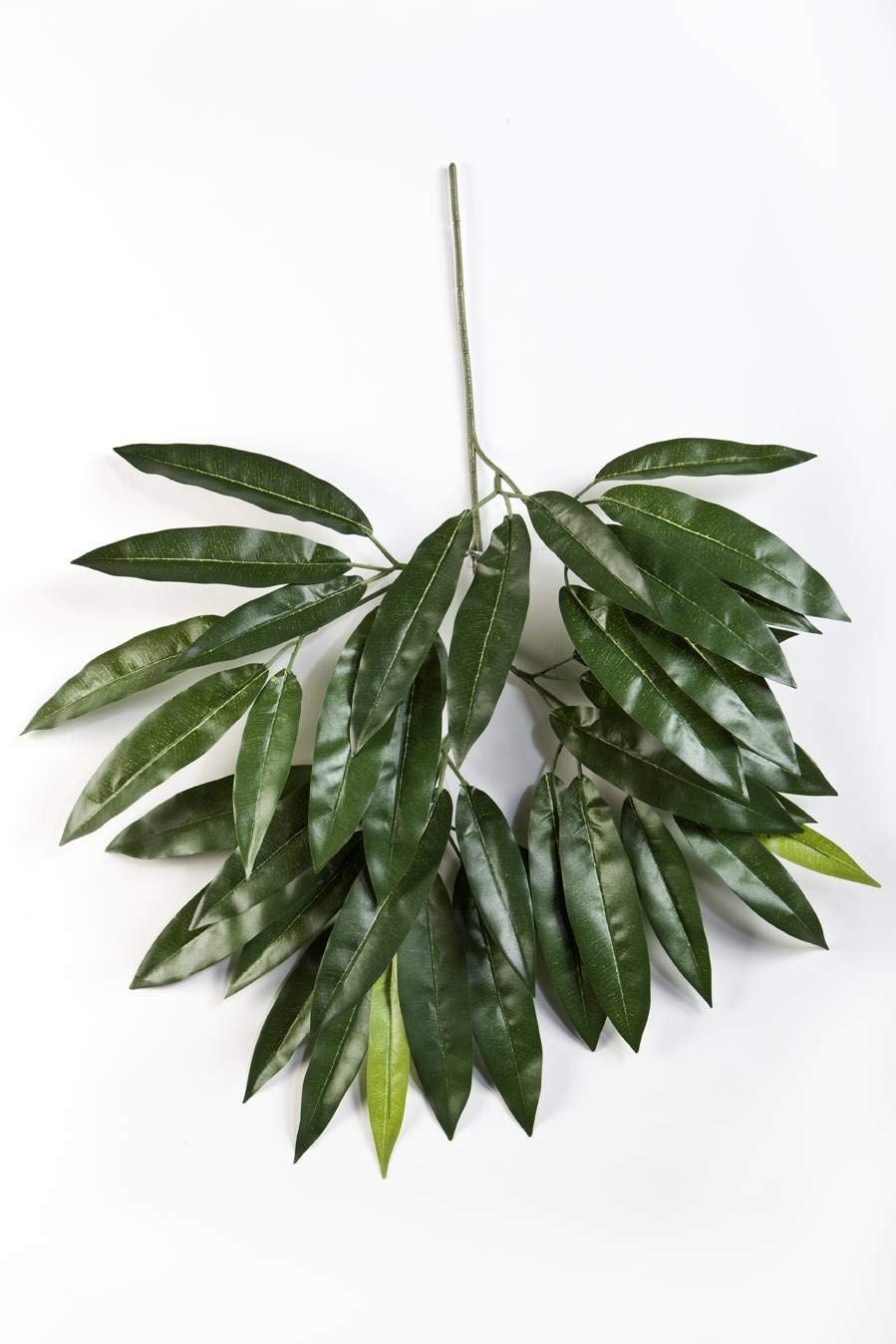 Ramo di Mango Decorativo TENIEL con 40 Foglie, Verde, difficilmente infiammabile, 55cm - Mango Artificiale/Mango pianta