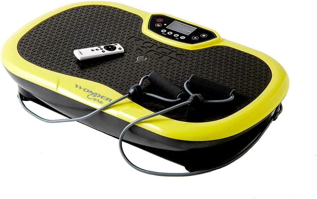 Wonder Core Rock N Fit Vibration Plate & Exercise Seat, 20 Speed Total Body Workout (Lime Green)