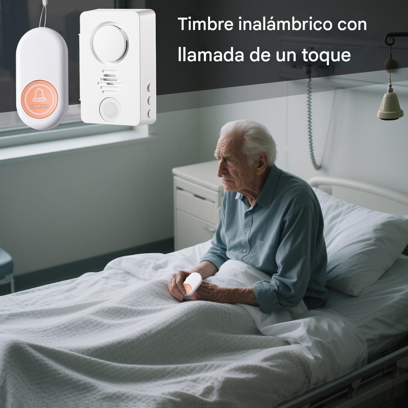 Alarmas de Cama para Personas Mayores,Timbre Inalámbrico De Alerta para Residencias | Resistente al Agua para Vigilancia Nocturna de Adultos Mayores Niños Enuresis Cuidadores Pacientes con Trastornos