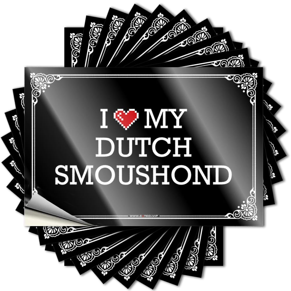 Fzfn Colour Space Quote Durable Bumper | I Love My Dutch Smoushond Love Self Adhesive Sticker For Layered Diy(6X9cm)